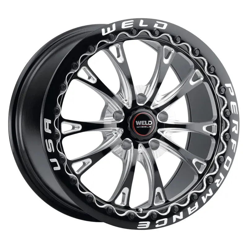 Weld S908 Belmont Drag / Gloss Black Milled | 17X10 | 5X127 | +38Mm - Beadlock 1