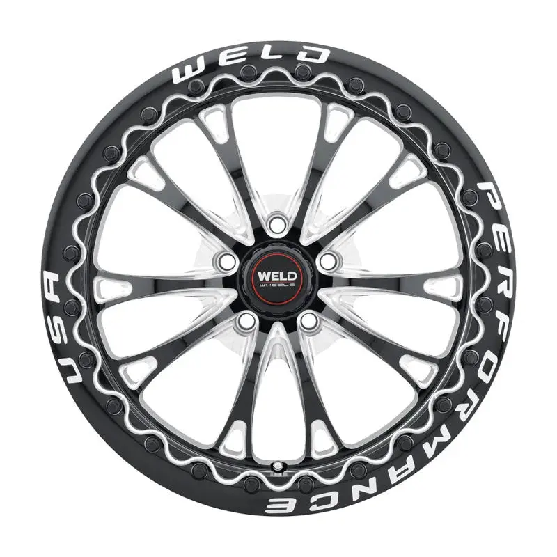 Weld S908 Belmont Drag / Gloss Black Milled | 20X10.5 | 5X127 | +38Mm - Beadlock 2