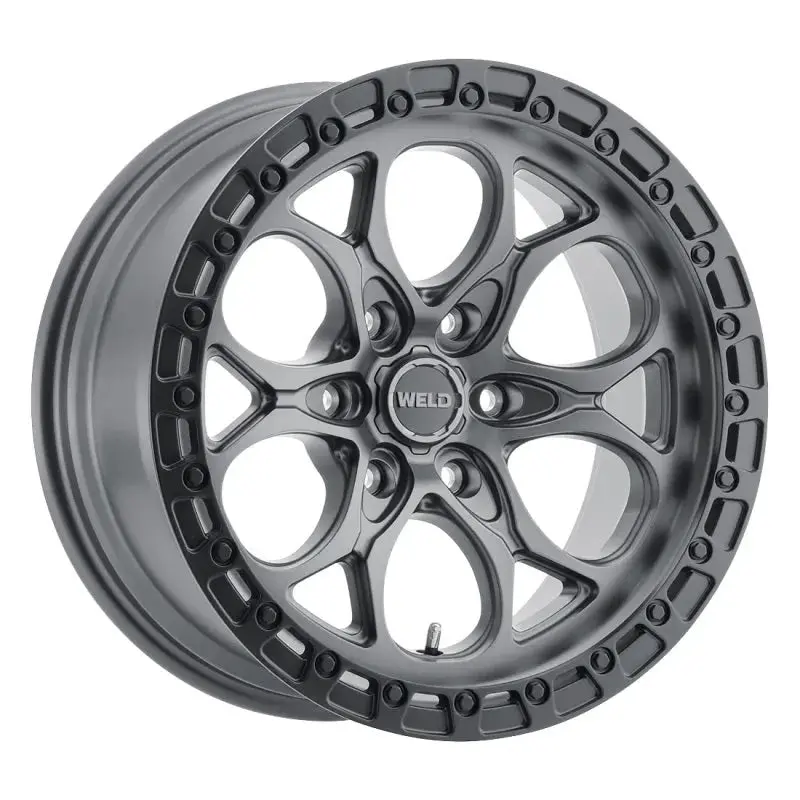 Weld W107 Ledge / Satin Gun / Black Ring | 20X10 | 6X139.7 | +13Mm Offset 1