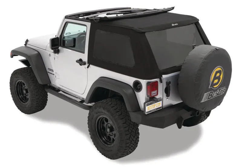 Bestop A-Top Trektop Soft Top Black Twill Tinted Windows (F&R): Jeep Wrangler Jk 2007-2018 1