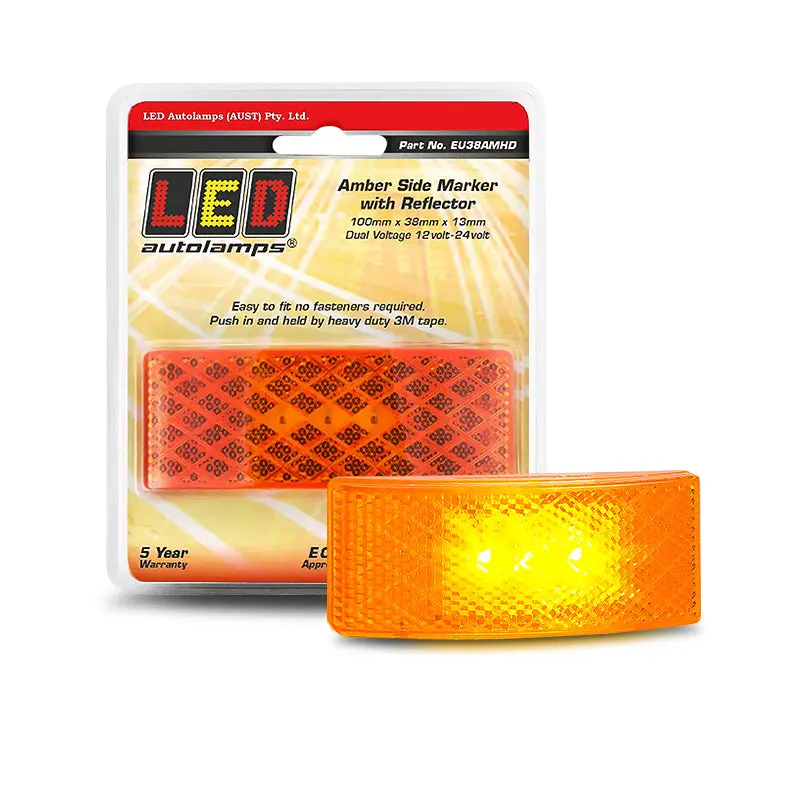 Led Autolamps Eu38amhd 12/24V Amber Side Marker With In Built Reflector 1