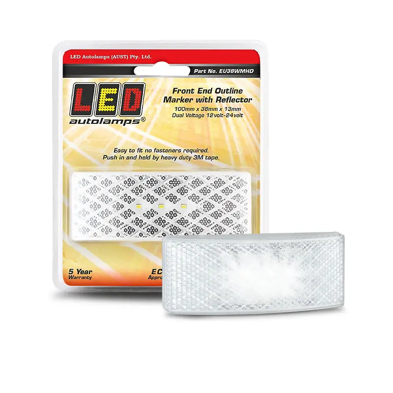 Led Autolamps Eu38wmhd 12-24V Front Marker Led White With Reflector Perm Mount 1