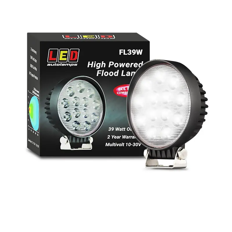 Led Autolamps Fl39w 10/30V Heavy Duty 39 Watt Flood Lamp Black Die Cast Alloy 1