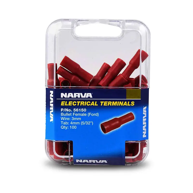 Narva 56150 4.0Mm Female Bullet Terminal Red (100 Pack) 1