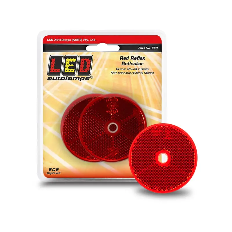 Led Autolamps 66R Twin Blister Red Round Reflector Ece App 1