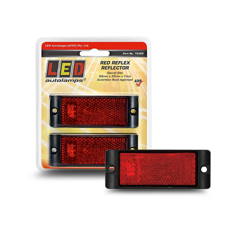 Led Autolamps 7035R Red Reflector With Mounting Bracket Twin Blister Pack 1