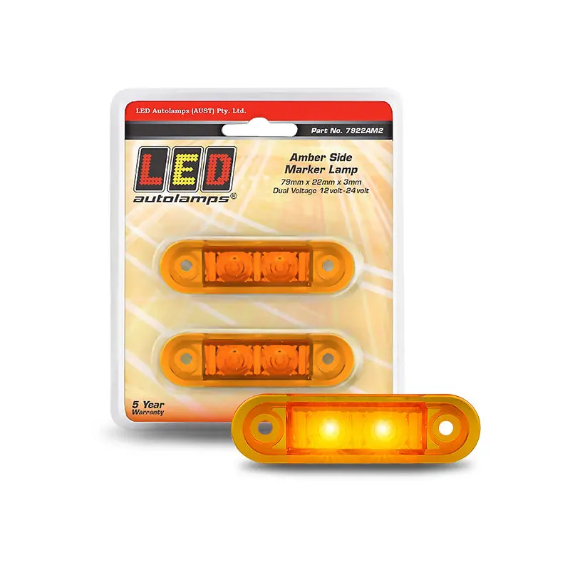 Led Autolamps 7922Am2 12/24V Amber Side Marker 1