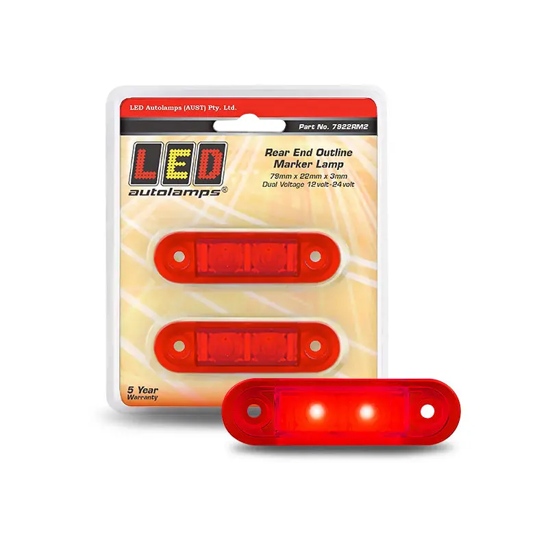Led Autolamps 7922Rm2 12/24V Red Side Marker 1