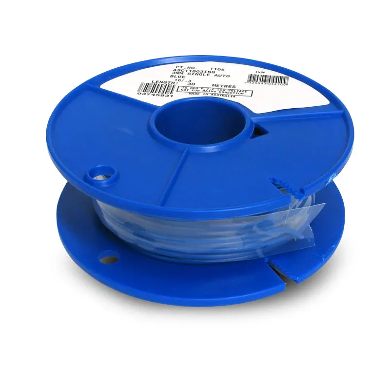 Oex Acx0704 3Mm Single Core Automotive Cable, Blue - 30M Roll 1