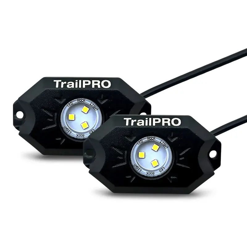 Trailpro Tpwhiterl2 Twin White Led Rock Light Set 1