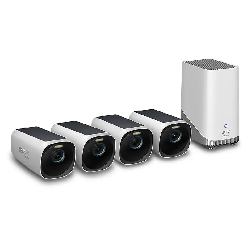 Eufy T8873tw1 Eufycam 3 4K Wireless Security Camera 3 (S330) 4-Camera Kit With Homebase 3 1