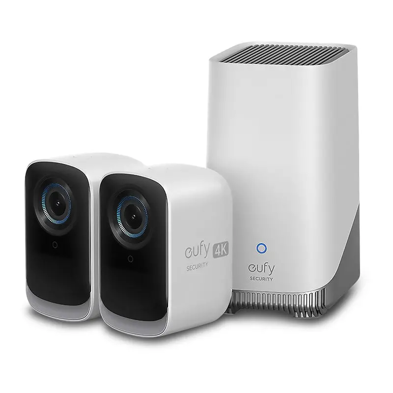 Eufy T8881t21 4K Wireless Security Camera 3C (S300) 2-Camera Kit With Homebase 3 1