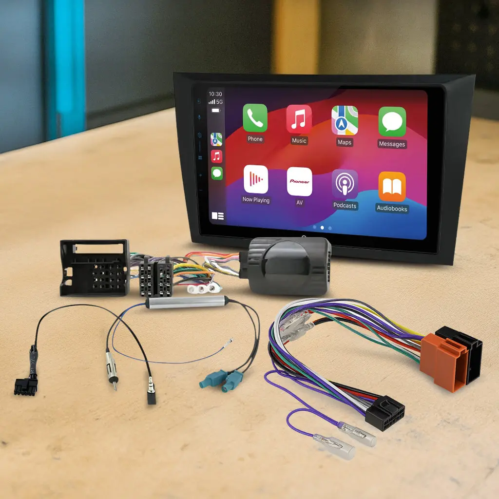 Pioneer Dmh-Ap6650bt 9" Apple Carplay/Android Auto Wireless Av Receiver Bundle For Pioneer Dmh-Ap6650bt 9 With Hr9vw001 Fascia & Aerpro App8pio9 App8 Secondary Iso Harness Suit Pioneer Av Headunits (13-Pin Connector) Harness 1