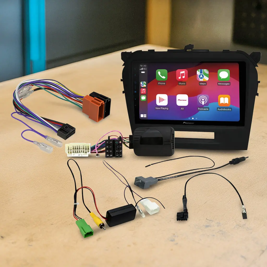 Pioneer Dmh-Ap6650bt 9" Apple Carplay/Android Auto Wireless Av Receiver Bundle For Pioneer Dmh-Ap6650bt 9 With Hr9-Sz003 Fascia & Aerpro App8pio9 App8 Secondary Iso Harness Suit Pioneer Av Headunits (13-Pin Connector) Harness 1