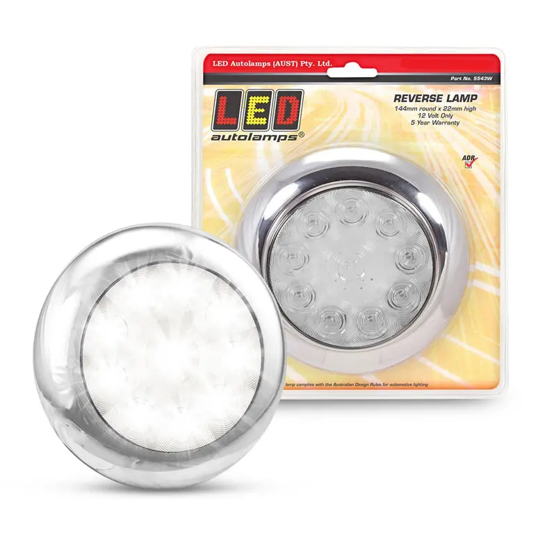 Led Autolamps 5543W 12V Round Backup Lamp With Chrome Flange And 10 Leds 1