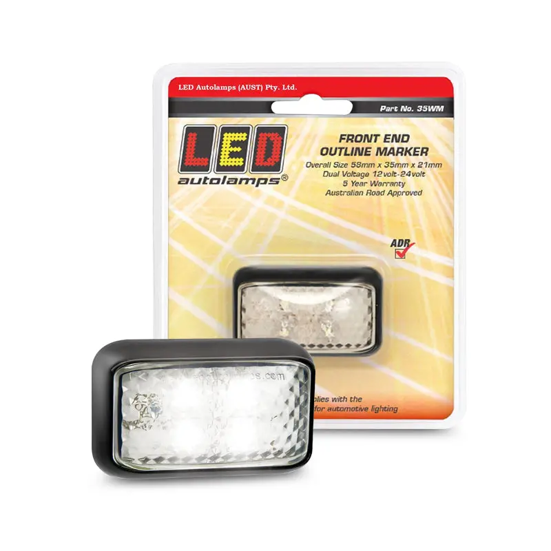 Led Autolamps 35Wm 10/30V Front Outline Position Marker 4 White Leds 40Cm Wire 1