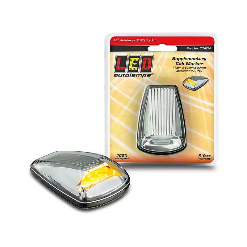 Led Autolamps 77Acm 12/24V Cat6 Side Direction Indicator Clear Lens Blister Pack 1