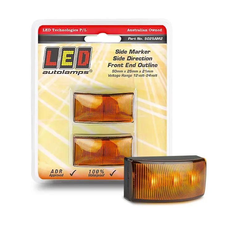Led Autolamps 5025Am2 Side Marker/Side Direction/Front End Outline Twin Blister 1