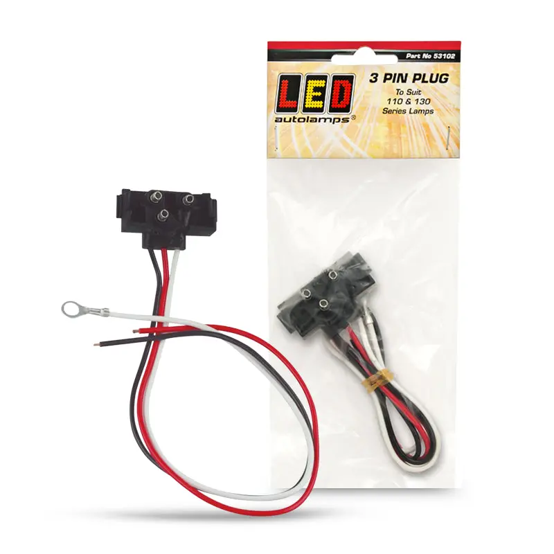 Led Autolamps 53102H 3 Pin Plug To Suit Led Lamps Single Pack 1