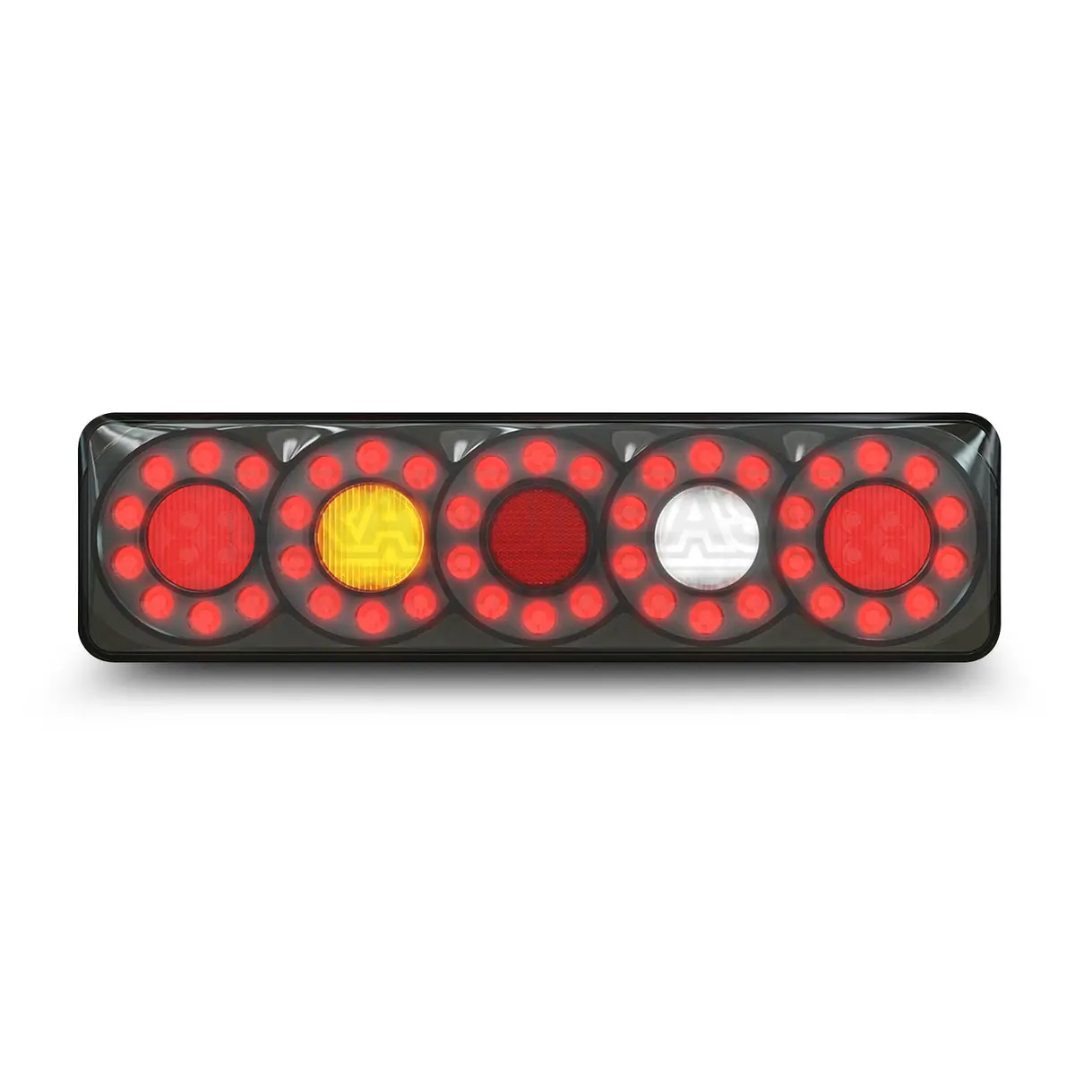 Led Autolamps 3851Arwmlcsb Lhs Stop/Tail/Ind/Rev 5 Circle Tail Black Tinted Lens 1
