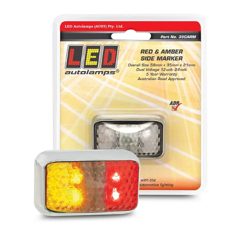Led Autolamps 35Carm Side Marker Light Red/Amber Led 12 Or 24V 1