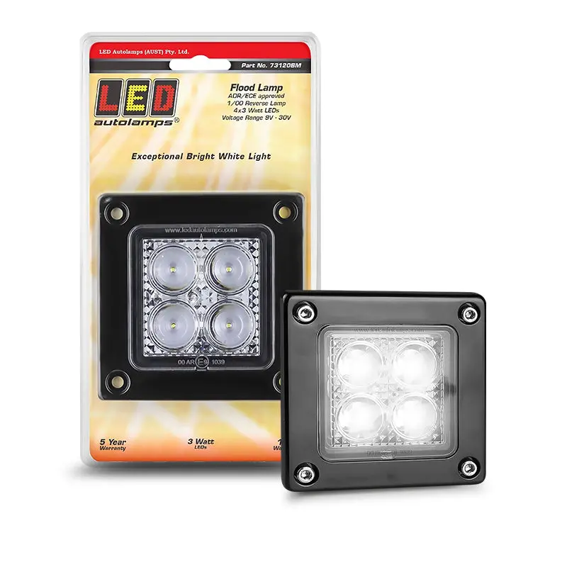 Led Autolamps 73120Bm 9/30V Flood/Reverse Lamp Recessed Mount Black E. Coating 1
