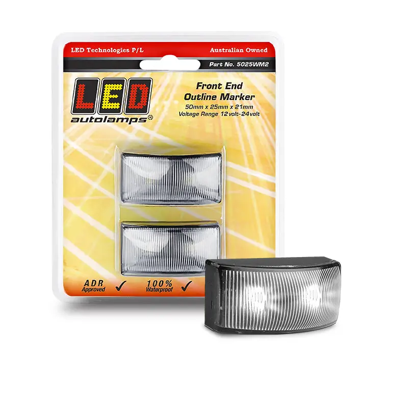 Led Autolamps 5025Wm2 White Side Marker Twin Pack 1