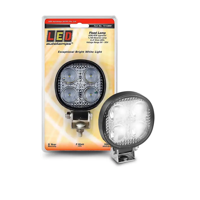Led Autolamps 7512Bm Round Work/Reverse Lamp 1
