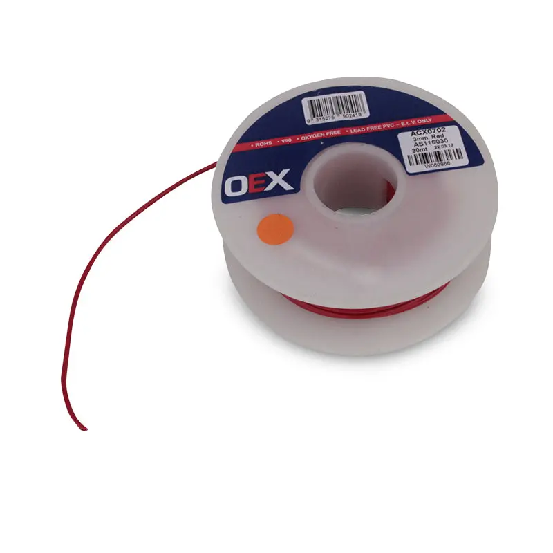 Oex Acx0702 3Mm Single Core Automotive Cable, Red - 30M Roll 1