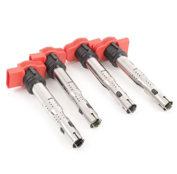 Set Of 4 Ignition Coils + Spark Plugs For Vw Tiguan 2.0 T 1