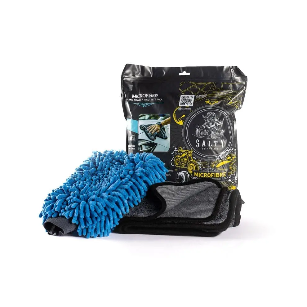 Salty Captain Acctomt Premium Microfiber Hand Mitt & Towel Kit 1