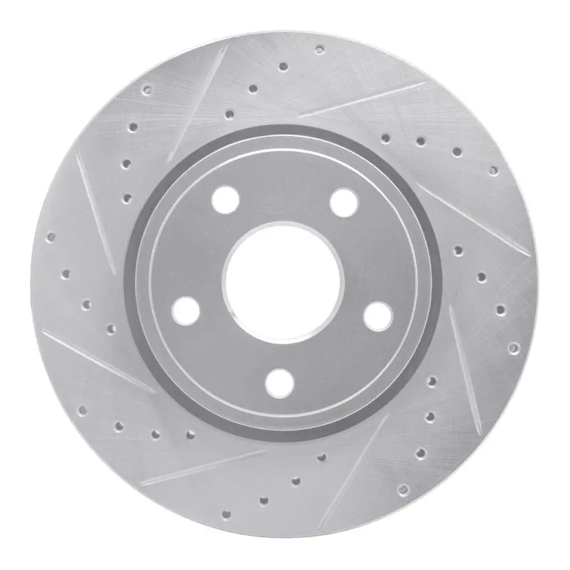 R1 Concepts Drilled & Slotted Brake Rotor (Front Left): Dodge Durango 2011-2026 / Jeep Grand Cherokee 2011-2026 1