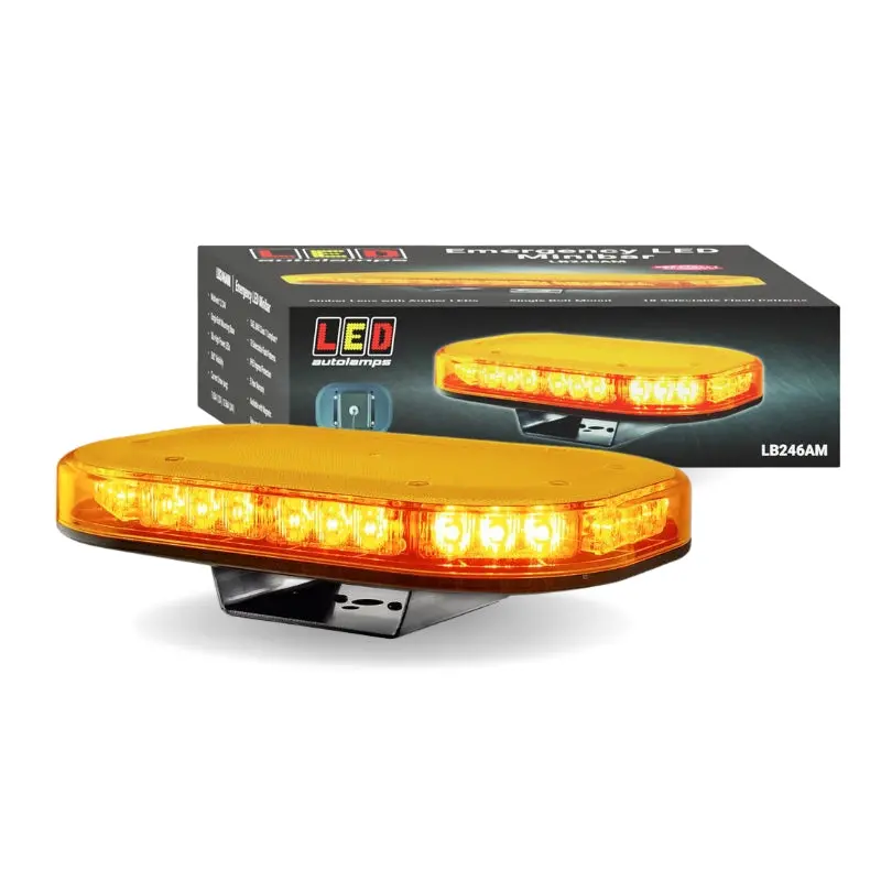 Led Autolamps Lb246am 12/24V Amber Emergency Mini Light Bar Amber Lens With Amber Leds 18 Selectable Flash Patterns 1