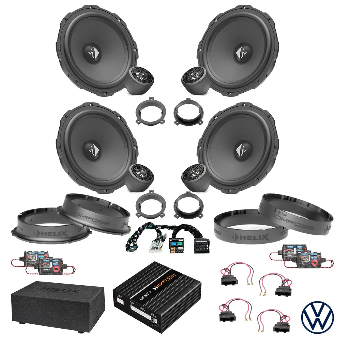Vw Tiguan - Speaker & Subwoofer Dsp Amplified Package 2 | Helix Ci3 2