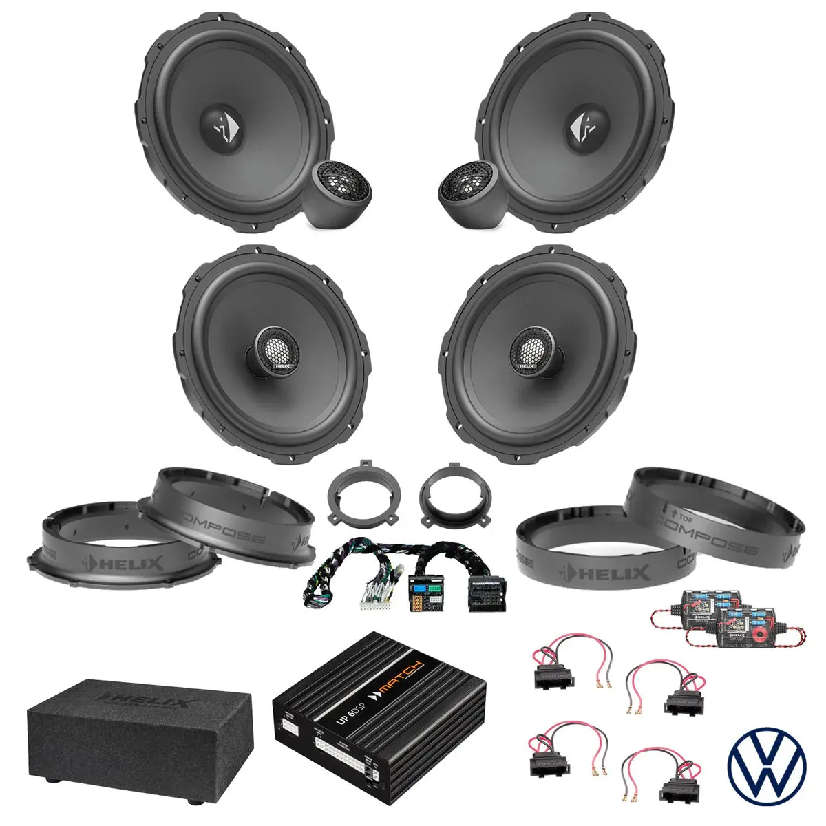 Vw Golf 7 - Speaker & Subwoofer Dsp Amplified Package 2 | Helix Ci3 2
