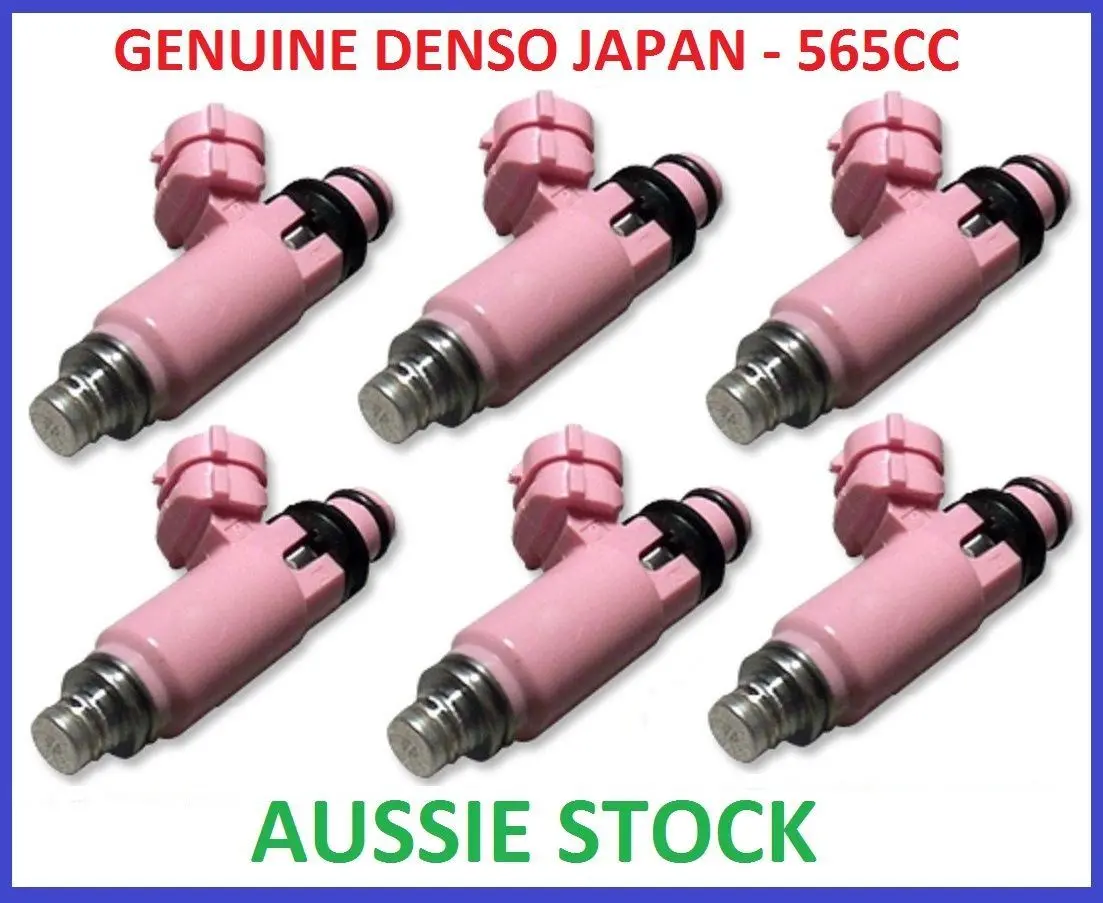 6 Sti Pink 550Cc 565Cc Fuel Injectors For Subaru Mitsubishi Magna V6 Turbo Denso 1
