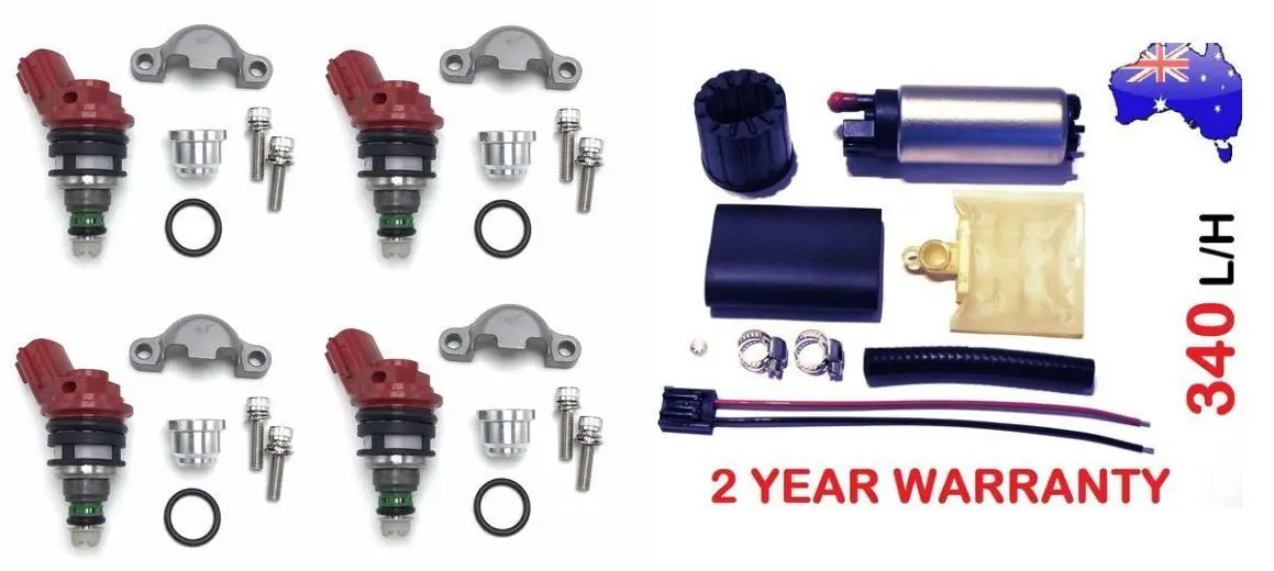 4 X 800Cc Fuel Injectors + Fuel Pump For Subaru Wrx Gc8 2.0L Turbo Side Feed 0R 1