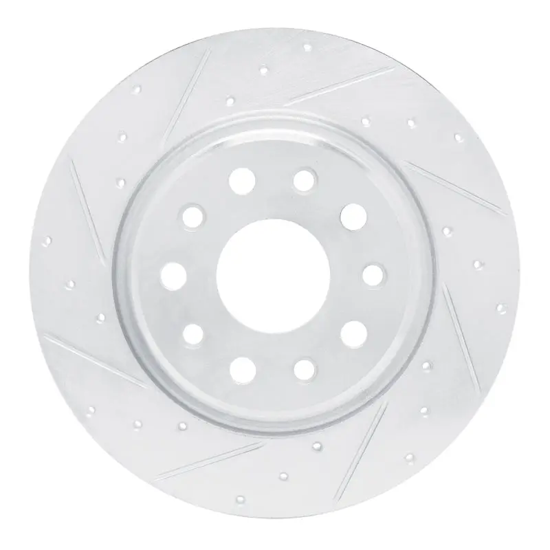R1 Concepts Drilled & Slotted Brake Rotor (Rear Left): Jeep Grand Cherokee 2022-2026 5.7L/3.6L 1