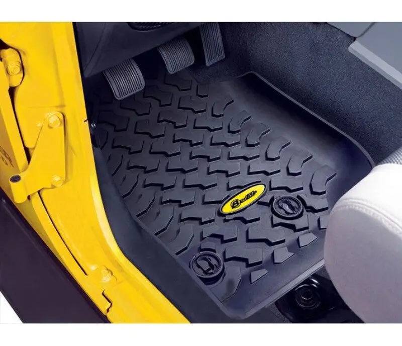 Bestop Front Floor Mats (Front): Jeep Wrangler Jk 2014-2018 3.6L V6 - Black 1