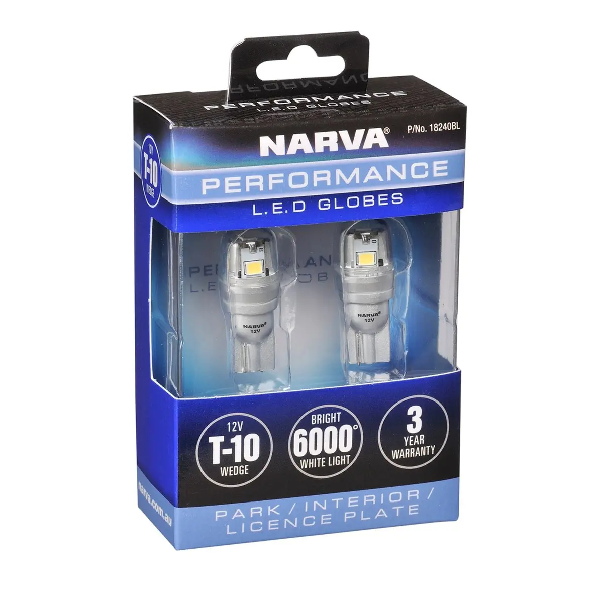 Narva 18240Bl 12V T10 Wedge Gen Iii Led Globes - Pair 1