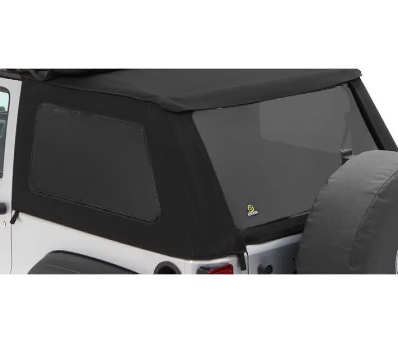 Bestop 2-Door Window Set Premium Black Twill (F&R): Jeep Wrangler Jk 2007-2018 3.6L / 3.8L 1
