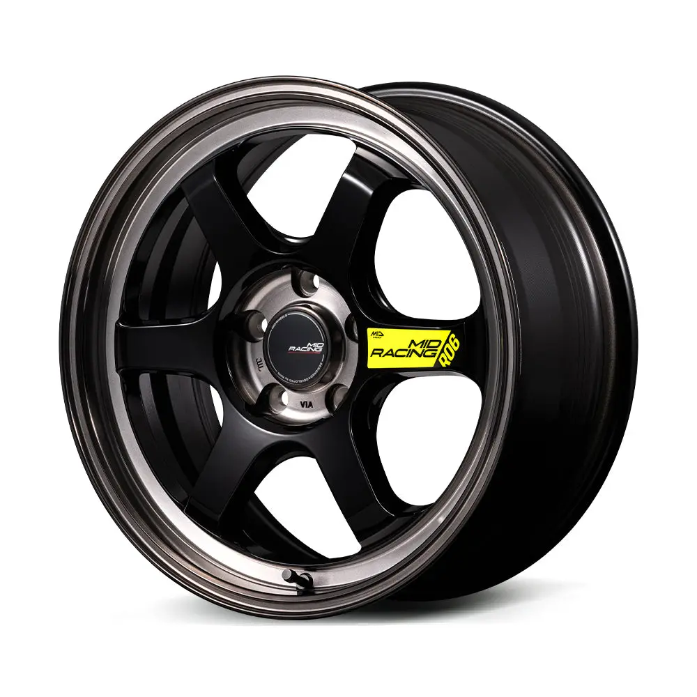 Mid Racing R06 Black Clear Polish | 18X8.5" +45Mm | 5X100mm (Set Of 4) 1