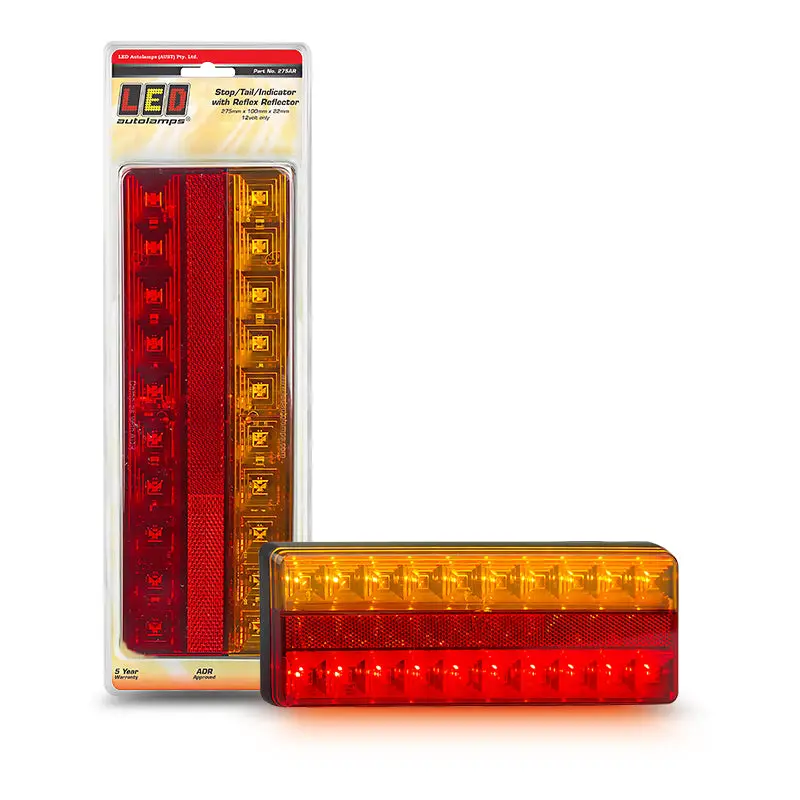Led Autolamps 275Ar 12V Stop/Tail/Indicator Lamps With Reflex Reflector White 1