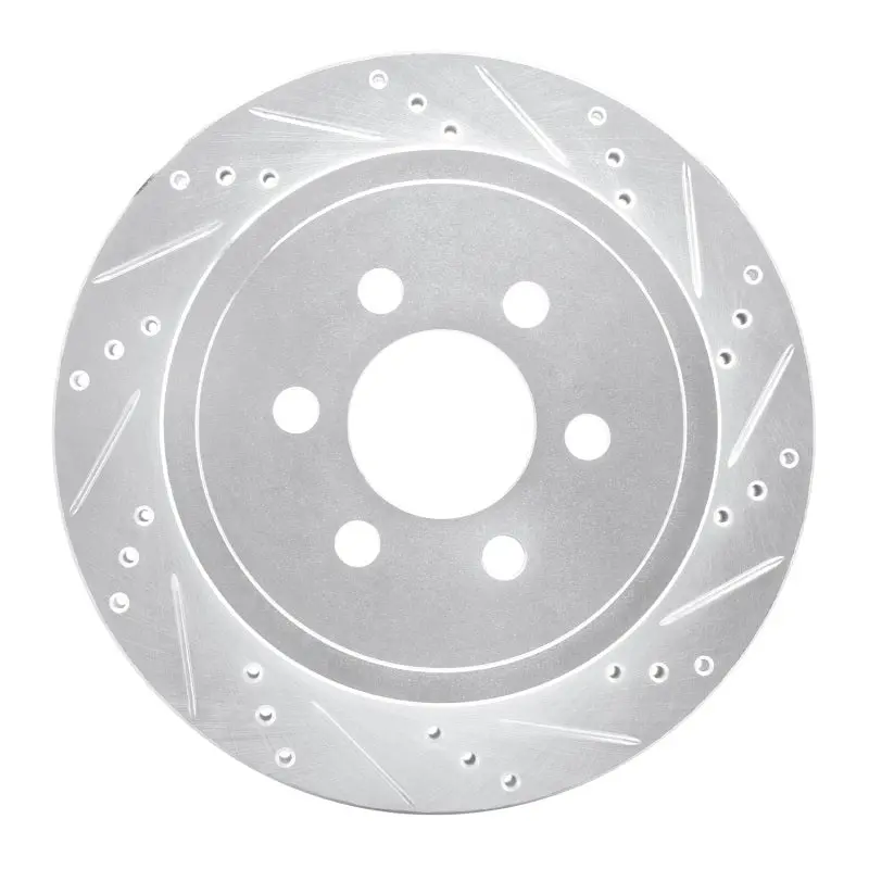 R1 Concepts Rear Drilled & Slotted Brake Rotor (Rear Right): Dodge Durango 1998-2003 3.9L/4.7L 1