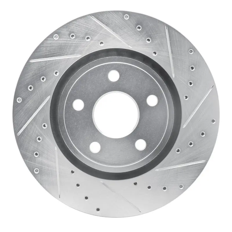 R1 Concepts Drilled & Slotted Brake Rotor (Front Right): Fits Dodge Durango / Jeep Grand Cherokee 2011-2026 W/ Silver 1