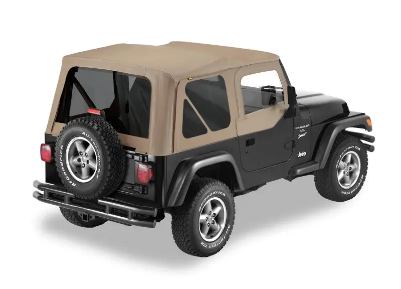 Bestop A-Top Soft Top Dark Tan Tinted Windows (F&R): Jeep Wrangler Tj 1997-2002 2.5L/4.0L 1