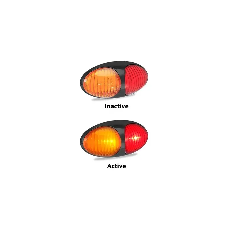 Led Autolamps 37Arm Amber/Red Side Marker Led Red/Amber Lens Black Bezel Blister 1