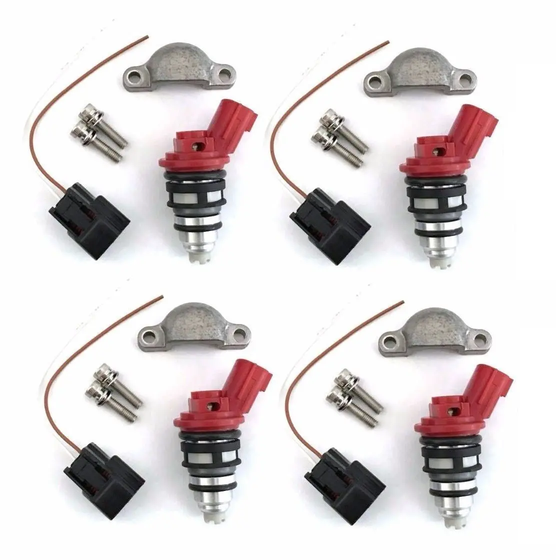 4 X 740Cc 750Cc Fuel Injectors For Nissan Subaru Ej20 Phase 1 Rail 1