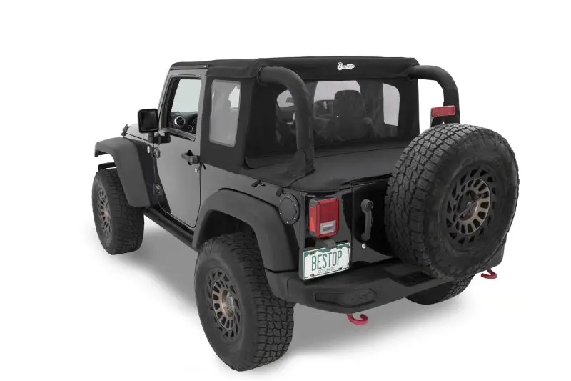 Bestop Halftop Soft Top Black Diamond (F&R): Jeep Wrangler Jk 2007-2018 3.8L/3.6L 1