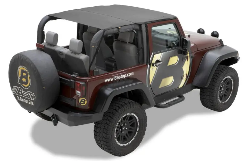 Bestop Safari Bikini Top Black Diamond (F&R): Jeep Wrangler Jk 2010-2018 3.6L/3.8L 1